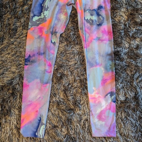 RARE Victoria's Secret PINK Watercolor Pastel Marble Ultimate Leggings MED EUC - Picture 4 of 7